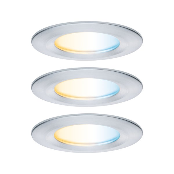 LED Einbauleuchte Nova Coin IP44 rund 78mm Tunable White 3x6W 3x530lm 230V Alu gedreht Aluminium