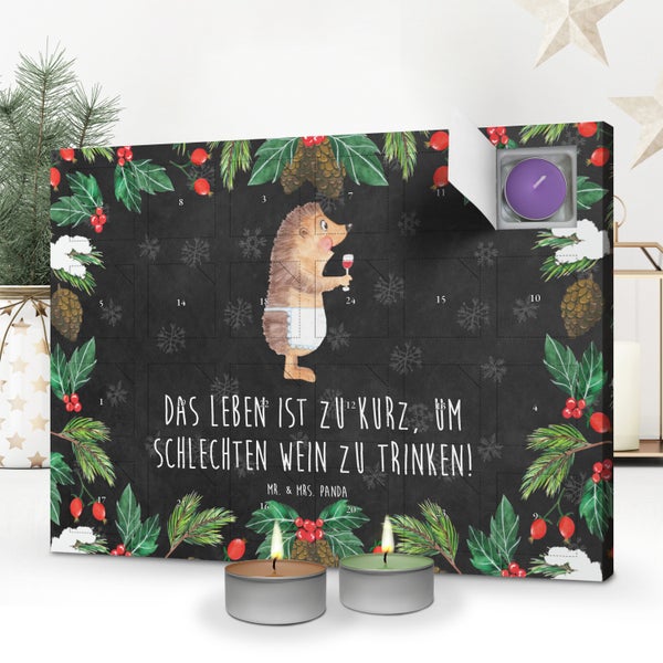 Mr. & Mrs. Panda Duftkerzen Adventskalender Igel Wein - Schwarz