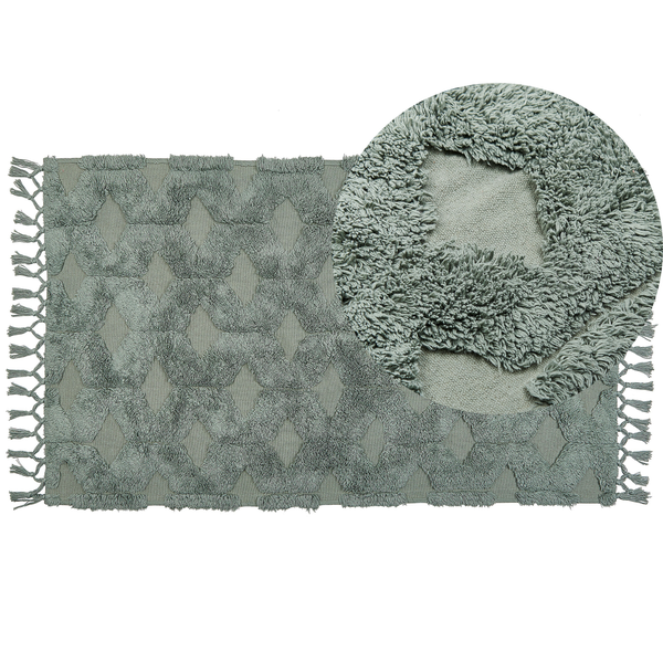 Teppich KARS Grün 80 x 150 cm Baumwolle