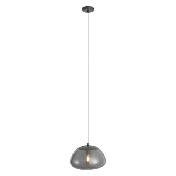 Moderne Pendelleuchte mit organisch geformtem Glasschirm und schmalem Kabel für eine dekorative Innenbeleuchtung