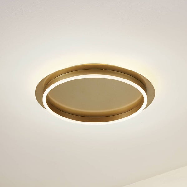 Lindby LED Deckenleuchte Kunis (Modern) in Gold / Messing (1 flammig, ) - Lampe Deckenlampe Wohnzimmerleuchte