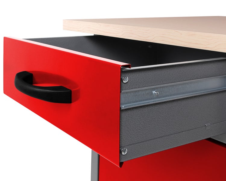 Ondis24 Werkstatt Set Ecklösung Basic One 85 cm rot, Werkstatteinrichtung, Werkbank