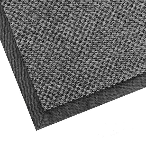 FLOORDIREKT Sisal-Teppich Tiger-Eye - aus 100% Sisal - mit Brodüre - Anthrazit - 160 x 230 cm