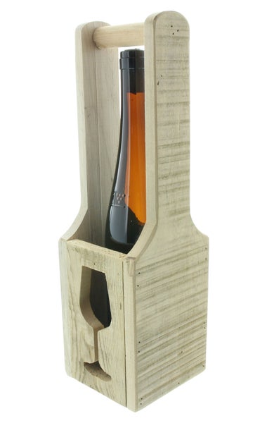 FRANK FLECHTWAREN | Flaschenhalter Wein, HOLZ, 12 x 12 x 40 cm