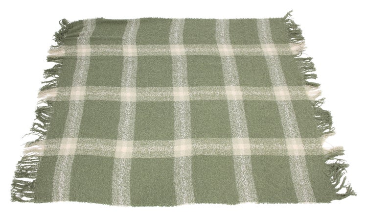 FRANK FLECHTWAREN | Kuscheldecke Karo-Grün, POLYESTER, 127 x 152 cm