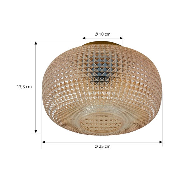 Lindby Deckenlampe Hildur in Creme aus Glas (1 flammig, E27) - Deckenleuchte Lampe Wohnzimmerleuchte