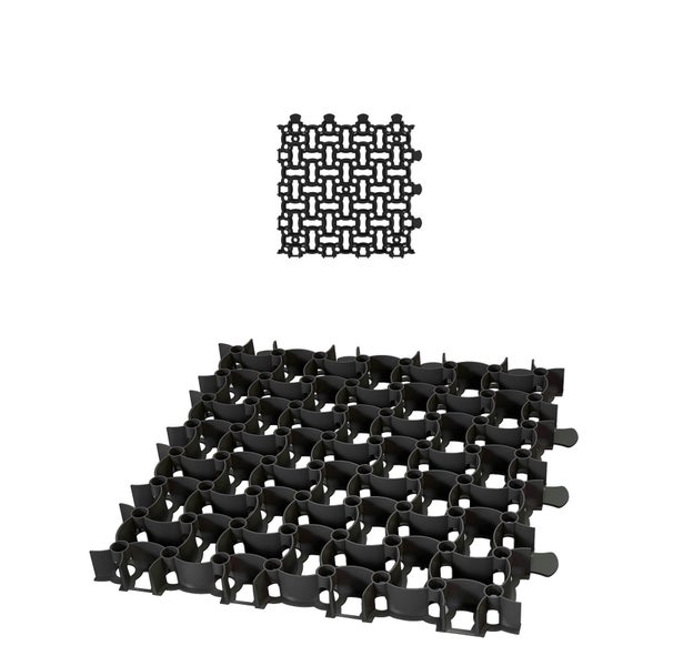 Rasengitter SCHWARZ 50x50 cm Reitplatzmatten Rasenmatten Rasenwaben Kiesgitter Parkplatzrasen 0,25 m²
