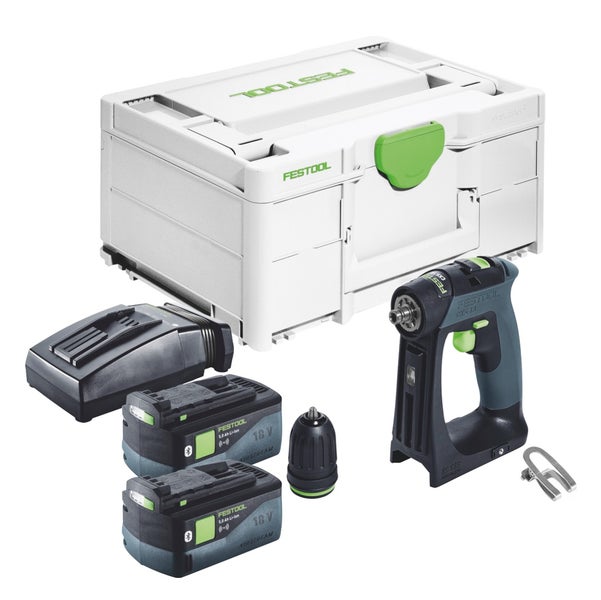Festool CXS 18 Akku Bohrschrauber 18 V 40 Nm Brushless + 2x Akku 5,0 Ah + Ladegerät + Systainer