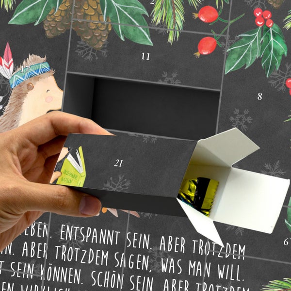 Mr. & Mrs. Panda Befüllbarer Adventskalender Igel Federschmuck - Schwarz