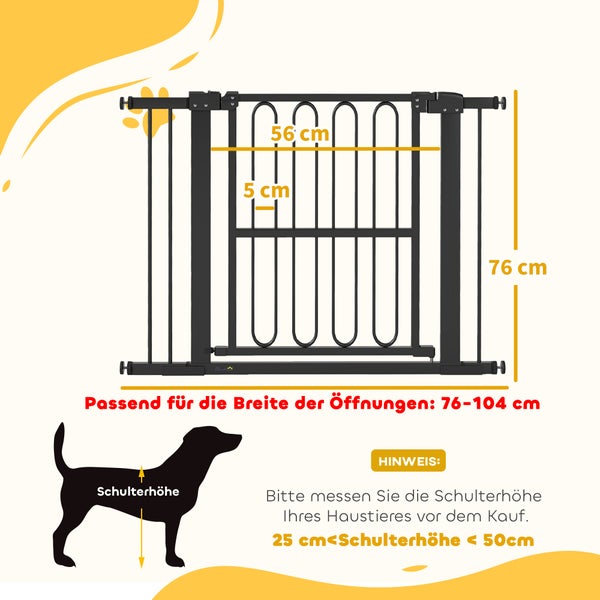 Illustration der Abmessungen des Pawhut Hundegitters