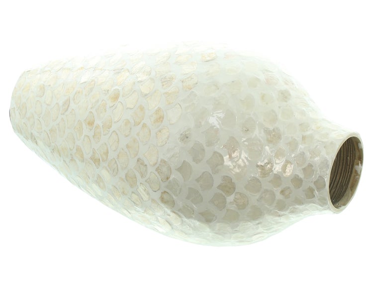Dekorative ovale Vase mit Muschelapplikationen
