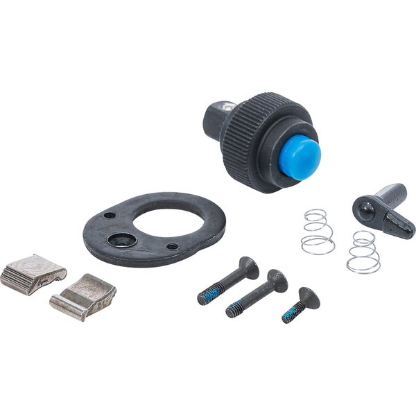 Ratschen-Reparatursatz mit verschiedenen Komponenten wie Schrauben, Federn und Metalleinsätzen