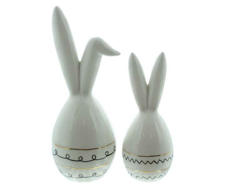 FRANK FLECHTWAREN | Hase Style, 2er Set, PORZELLAN, 6,5 x 6,5 x 16cm, 9 x 9 x 22cm