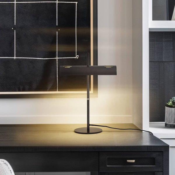 Lucande Tischlampe Nysira (Modern) in Schwarz aus Metall (2 flammig, E27) - Tischleuchte Schreibtischlampe Nachttischlampe Wohnzimmerleuchte