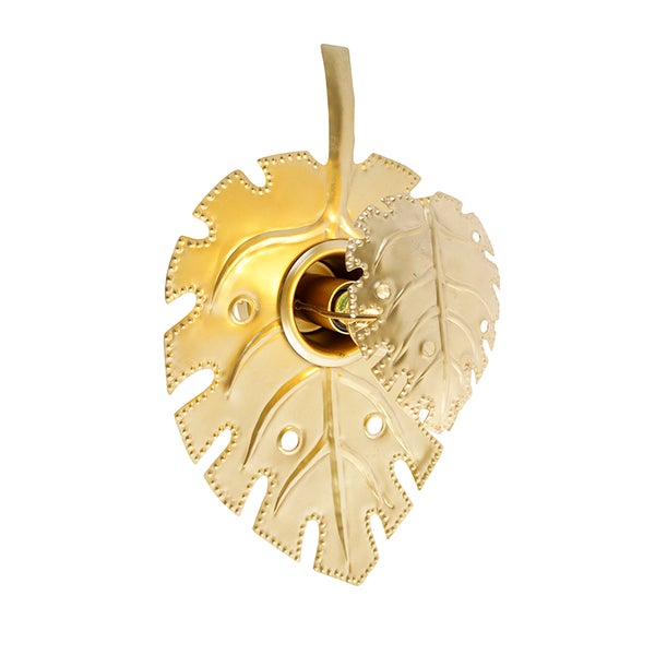 Wandleuchte in Form eines Blattes