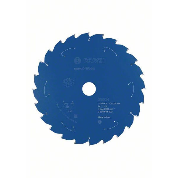 Bosch Kreissägeblatt für Akkusägen Expert for Wood, 254 x 2,1/1,6 x 30, 24 Zähne - 2608644685