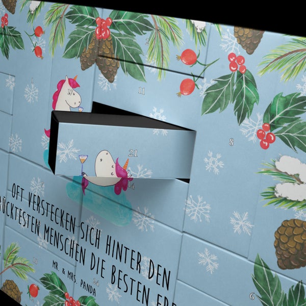 Mr. & Mrs. Panda Befüllbarer Adventskalender Einhorn Sekt - Blau Pastell