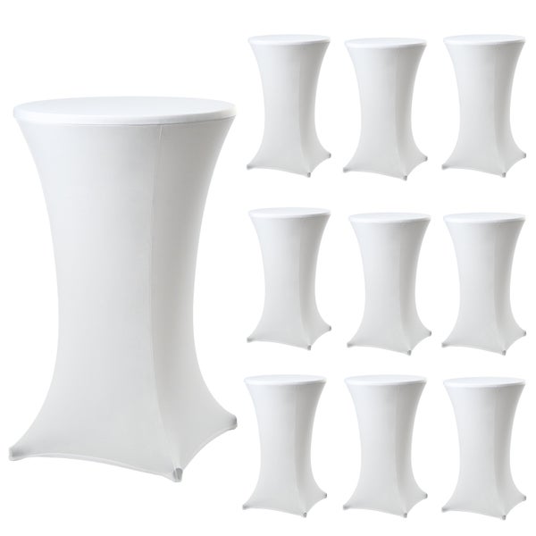 Set aus zehn Stehtischhussen in Stretch Ausführung für runde Stehtische