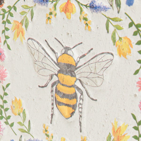 Dekorative Platte mit Bienen- und Blumenmuster