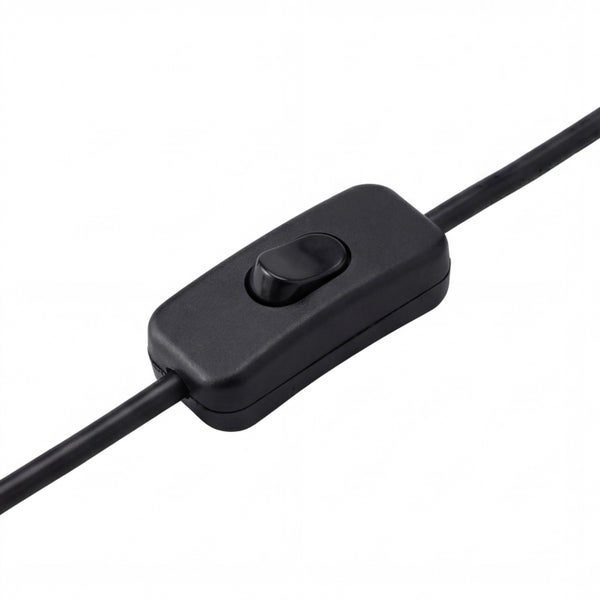 Schwarzer Schnurschalter für Elektrokabel mit Wippschalter