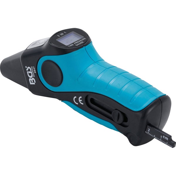 BGS Digitaler Reifendruckprüfer & Reifenprofil-Messschieber 2-IN-1 - 6647