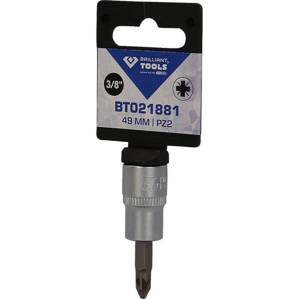 Brilliant Tools Schraubendrehereinsatz mit 3/8-Zoll-Antrieb, 49 Millimeter Länge und PZ2-Profil