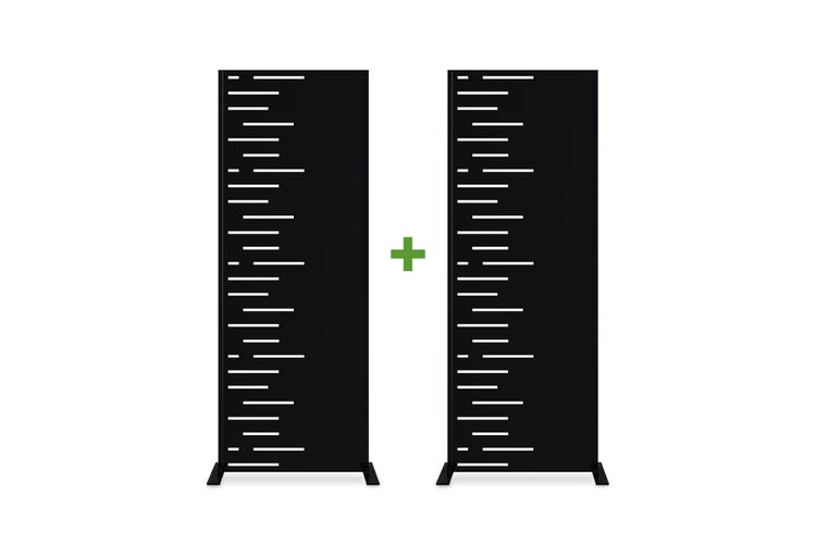 Set mit 2 ARLBERG-Dekorpaneelen in Schwarz, H. 160 cm, linke Seite mit Mustern