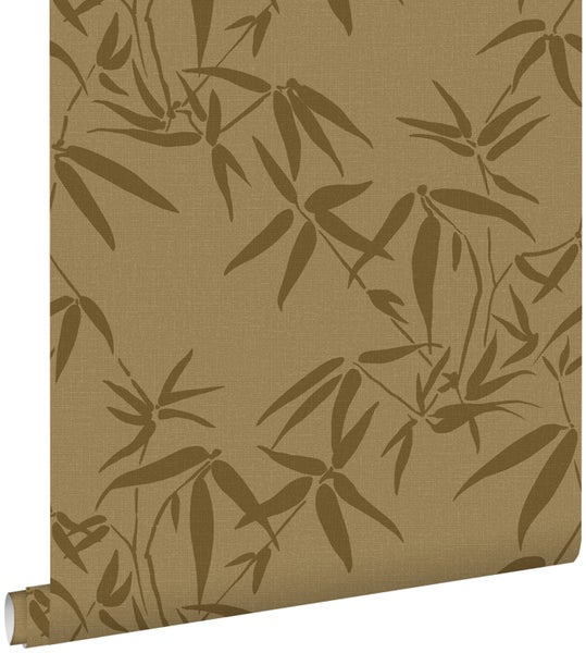 ESTAhome Tapete Bambusblätter Ockergelb - 50 x 900 cm - 139298