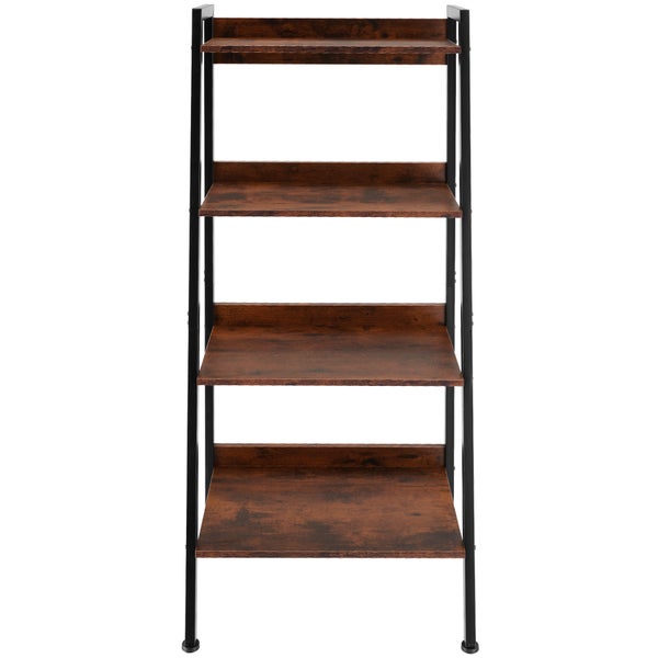 Leiterregal tectake Chatham inklusive Kippschutz, 57,5 x 34 x 138 cm Industrial Style Industrial Holz dunkel, rustikal