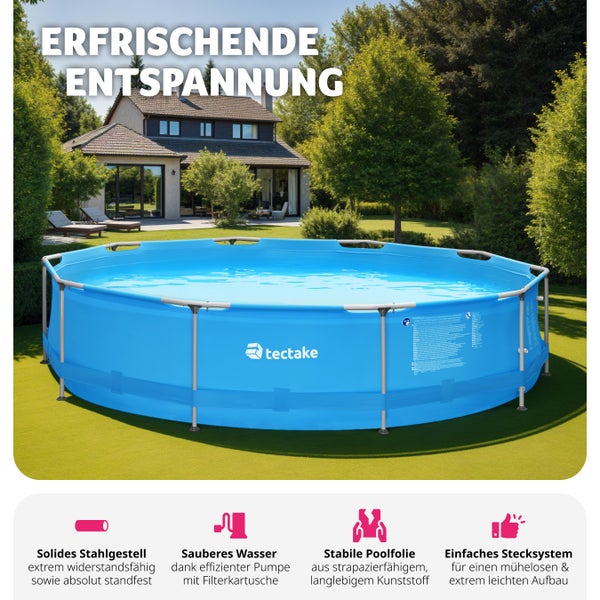 Swimming Pool tectake Summertime rund 360 x 76 cm