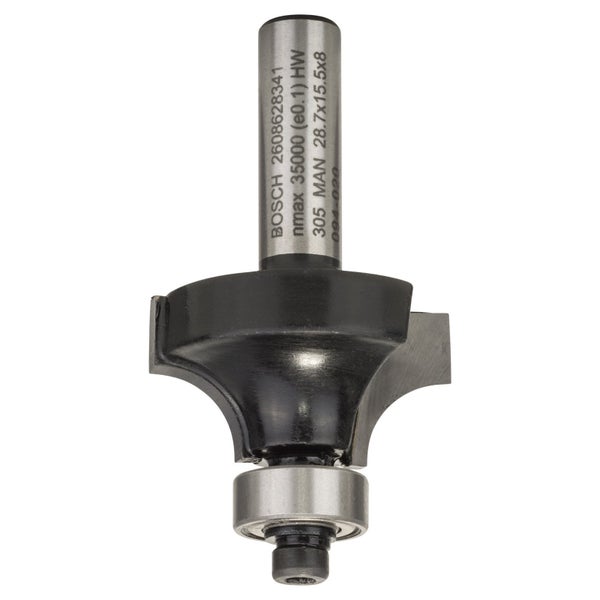 Bosch Abrundfräser mit Kugellager, 28,7 x 15,5 mm
