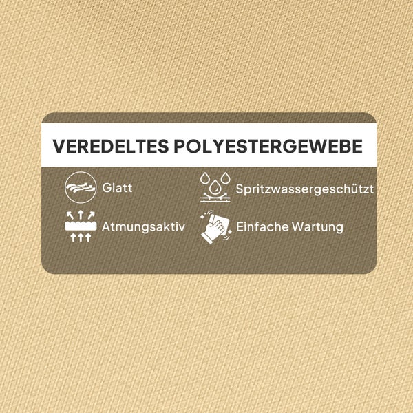 Outsunny Sitzkissen, 115x56 cm Stuhlkissen mit Bindebänder, Rückenlehne, 10cm dick Polsterauflage, wasserabweisend Sitzpolster für Haus, Garten, Büro, Stühle, Beige