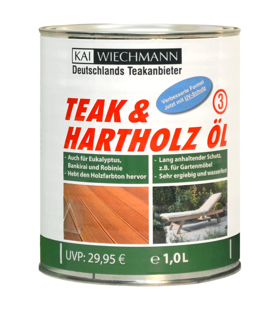 Teaköl Yachtöl und Hartholzöl für außen mit UV-Schutz 1 Liter