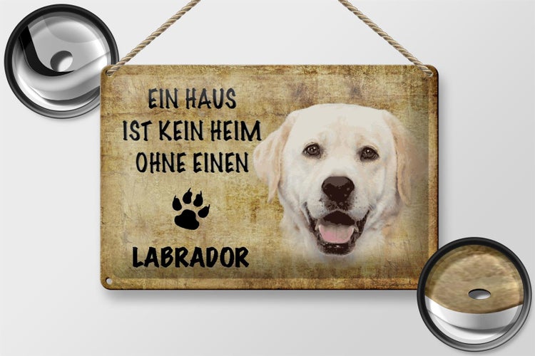 Blechschild Spruch 30x20cm Labrador Hund ohne kein Heim