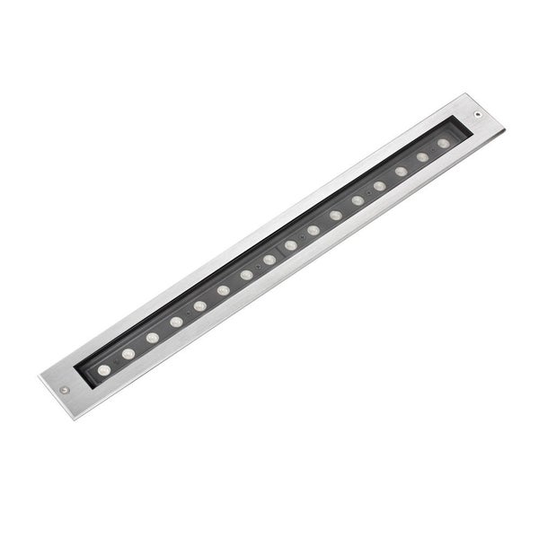 LED Bodeneinbauleuchte Falls in Edelstahl und Transparent 16W 1367lm IP67