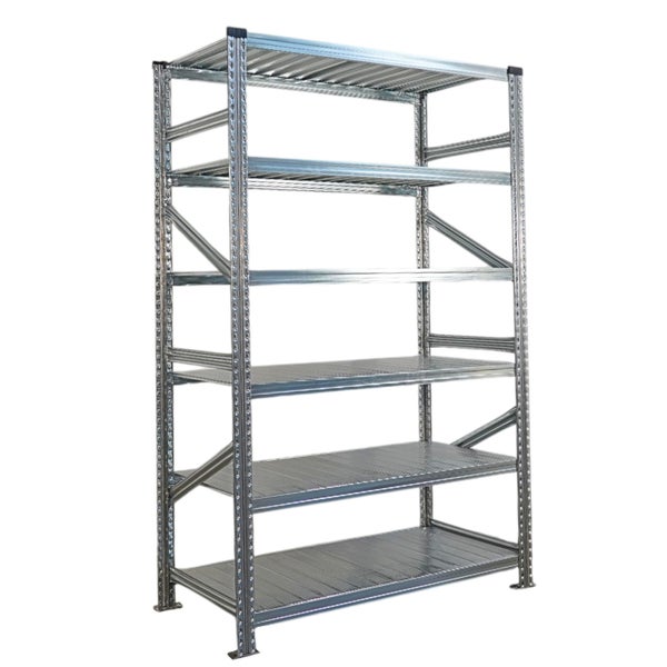 Metallregal mit sechs Ablageflächen für Lagerzwecke