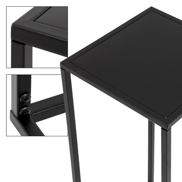 ML-Design Blumenständer im 4er Set, Schwarz, 20x60x20/30x70x30 cm, Moderne Blumentopfständer, Wetterfeste und robuste Pflanzenständer aus Metall, Blumentopfhalter 4-TLG, Blumenhocker Pflanztopf Deko