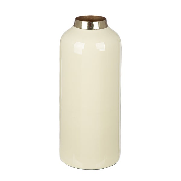 Vasen GILDE 2er Set RORO Blumenvasen creme-grün Höhe 20cm Metall