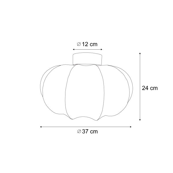 Deckenleuchte aus weißem Textil in organischer, segmentierter Form.