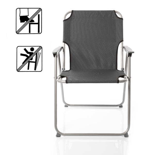 BigDean Klappstuhl Anthrazit Grau Campinstuhl Faltstuhl Angelstuhl robust klappbar bis 120kg belastbar klassischer Gartenstuhl für Garten & Camping - Campingstuhl faltbar