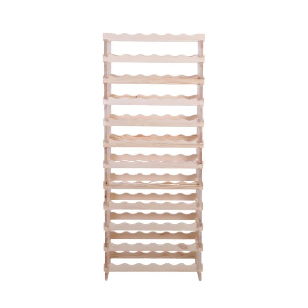 Weinregal VINOTECA FLEX PRO HxBxT 163x65x28cm 72 Flaschen auf 12 Ebenen Massives Kiefernholz Natur unbehandelt