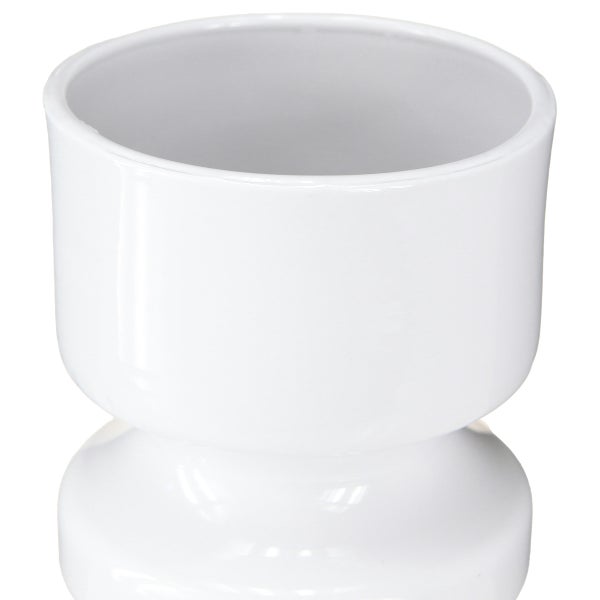 Weißer Keramik Blumentopf