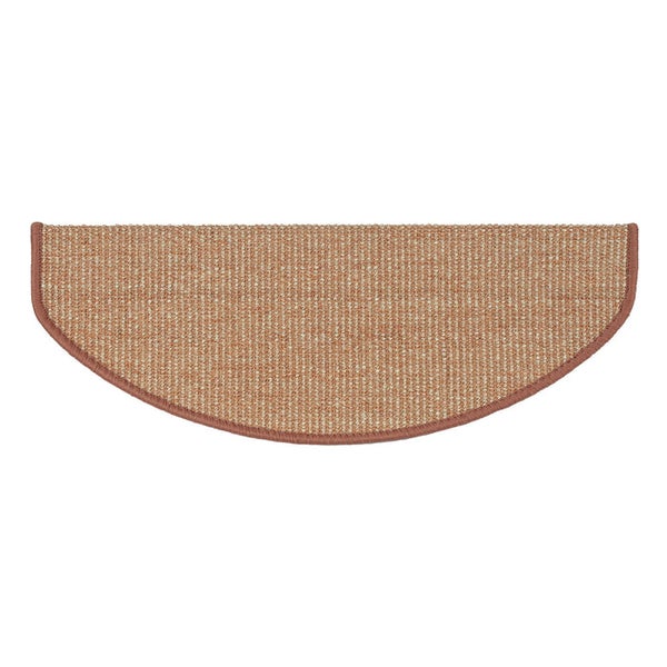 FLOORDIREKT Stufenmatte aus Sisal - Pure Nature - Umkettelt & Selbstklebend - Apricot - 23,5 x 65 cm - Halbrund