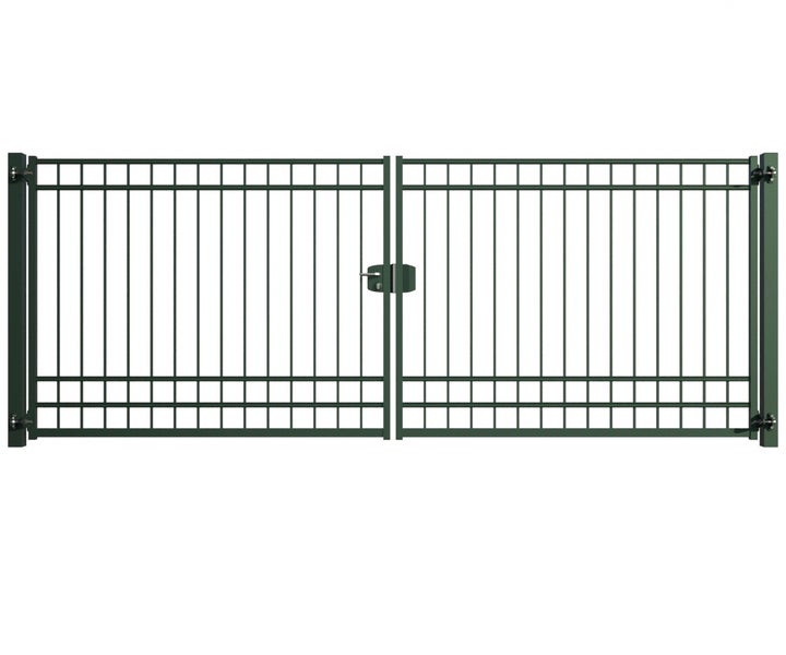 Doppelflügeltor aus Metall mit Schloss