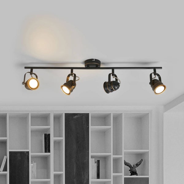 Deckenleuchte mit vier Strahlern an einer Schiene