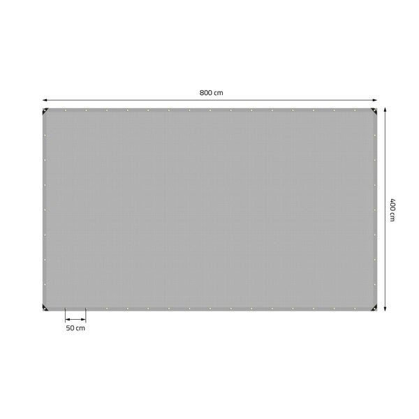 ECD Germany Premium Abdeckplane Gewebeplane mit Ösen, 4x8m 32m², 650g/m², Grau, PVC, Wasserdicht, Reißfest, 10 Haken, LKW-Plane Bootsplane Gartenplane Holzplane, Schutzplane für Gartenmöbel Pool Auto