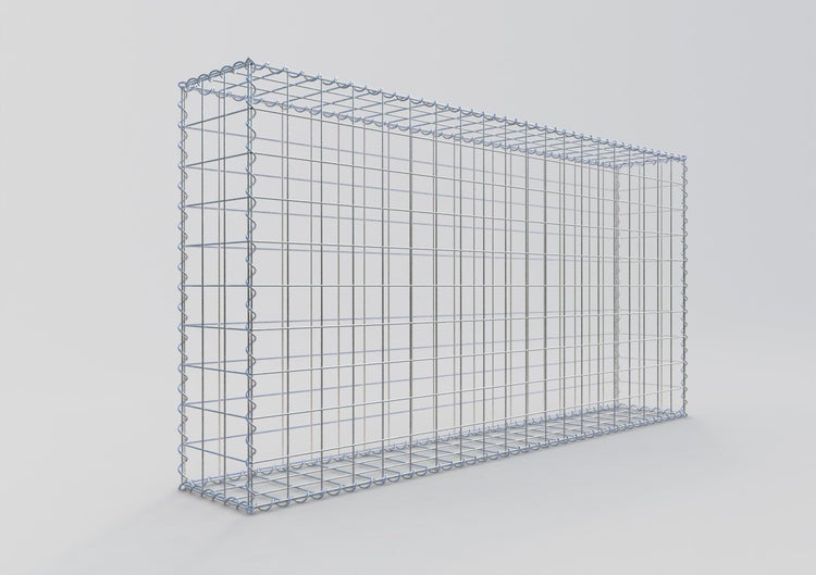 Gabione 200 cm x 100 cm x 30 cm (L x H x T), Maschenweite 10 cm x 10 cm, Spirale