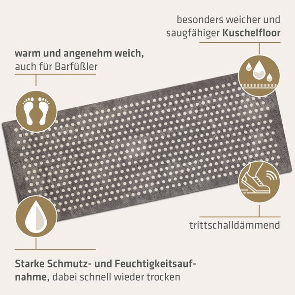 Akzente Feel Badematte mit Motiv in Braun Fußmatte 80 x 200 cm, rutschfest, saugfähig