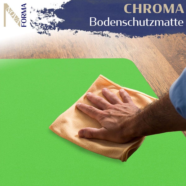 Bodenschutzmatte PE CHROMA - Grün - 90x120 cm - Hartboden - Bunte Schutzmatte als Unterlage für Bürostuhl