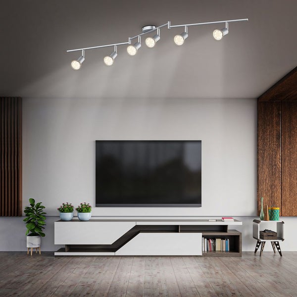 Deckenstrahler - 17,4W, 1560lm, LED, schwenkbar, GU10, warmweiß, silberfarbig